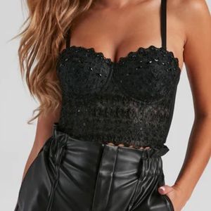 windsor badazzled crop top bustier